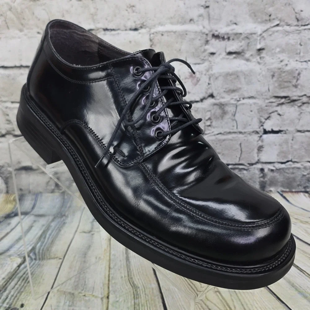Skechers Collection Oxford Shoes Mens 9.5 Black Leather Square Toe Dress Formal